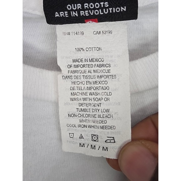 Quiksilver Mens White Long Sleeve Graphic Logo TShirt Surf Skate Sz M Streetwear - Picture 4 of 10